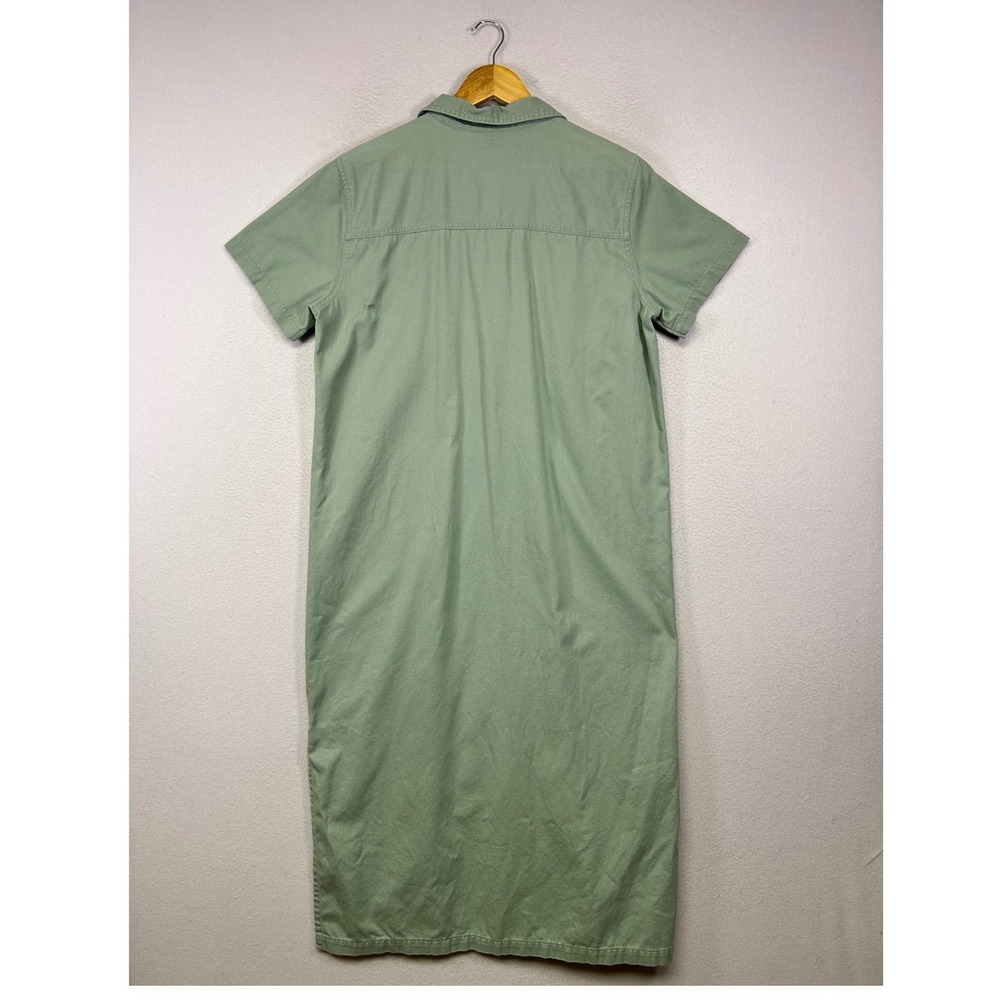 Utility Safari C.B. Casual Women Large Sage Green Cotton Button Front Maxi Dress - Picture 2 of 10
